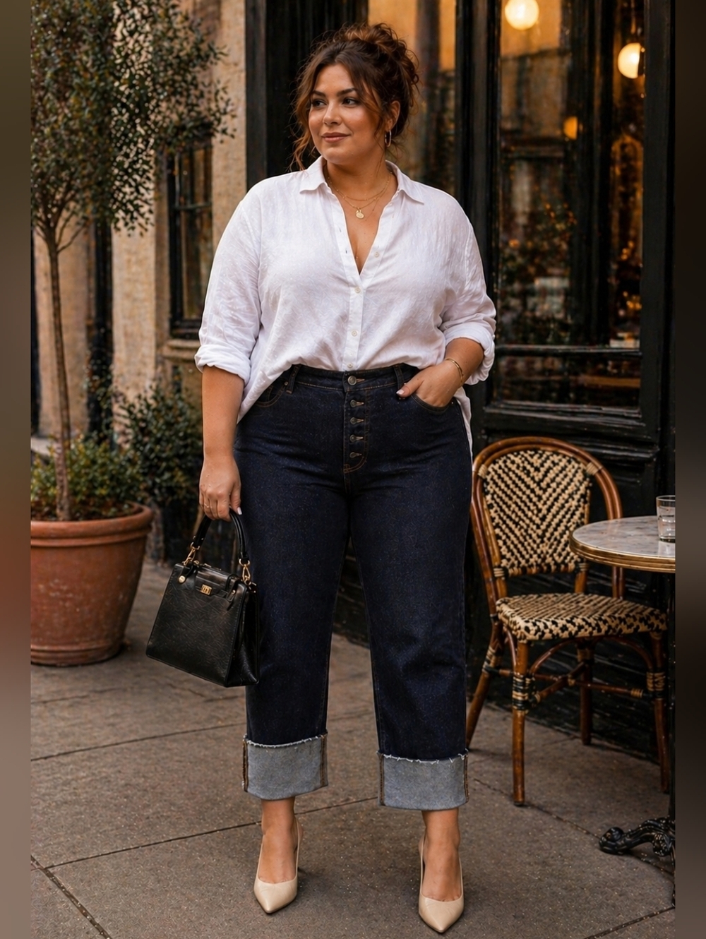 Ava & Viv NWT Size 16 Dark Wash Jeans – Chic Cropped / Cuffed